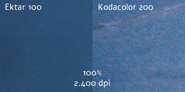 Comparativa de grano: Ektar 100 y Kodacolor 200